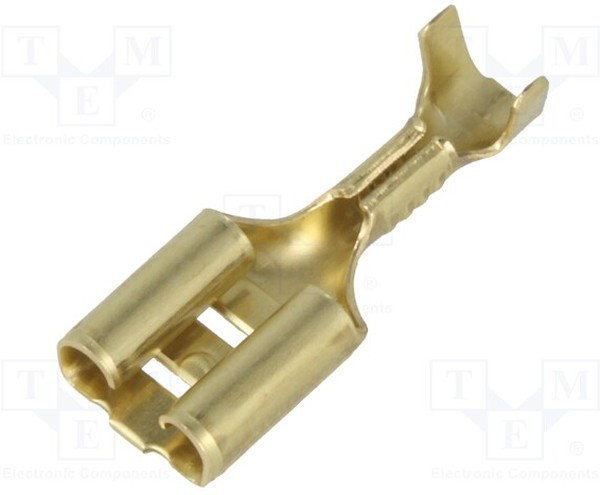 5-160506-1, Наконечник: плоская, 6,3мм, 0,8мм, "мама", 0,5-1,5мм2, обжим