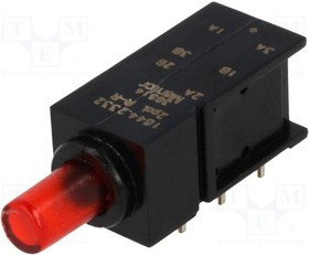 1844.2332, Переключатель: кнопочный, Пол: 2, DPDT, 0,5A/60ВAC, 0,5A/60ВDC