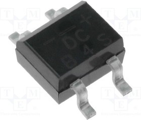 B4S, Диодный мост: однофазный, 400В, If: 0,5А, Ifsm: 30А, DB-1MS, SMT