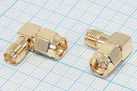 Штекер SMA-Гнездо SMA, переходник угловой, позолоченный; Q-1885 Z штек SMA-гн SMA\угл\зол\[QSMAZ-RFP]