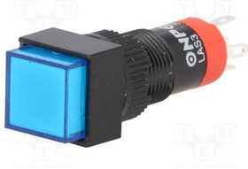 V10F-11-B, Переключатель: кнопочный, Пол: 2, SPDT, 0,5A/250ВAC, 1A/24ВDC, IP40