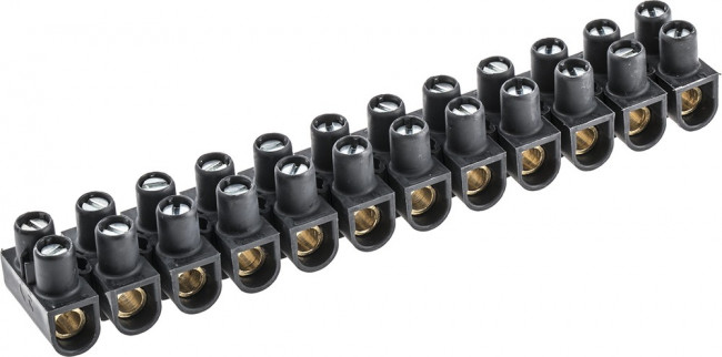 Клеммный блок Nylbloc 16мм2, черный, 12 винт. клемм, 76А