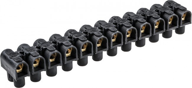 Клеммный блок Nylbloc 16мм2, черный, 12 винт. клемм, 76А