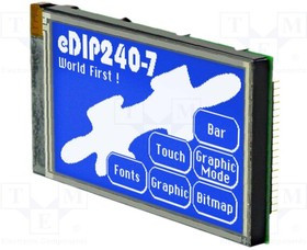 EA EDIP240B-7LWTP, Дисплей: LCD, графический, 240x128, STN Negative, голубой, LED