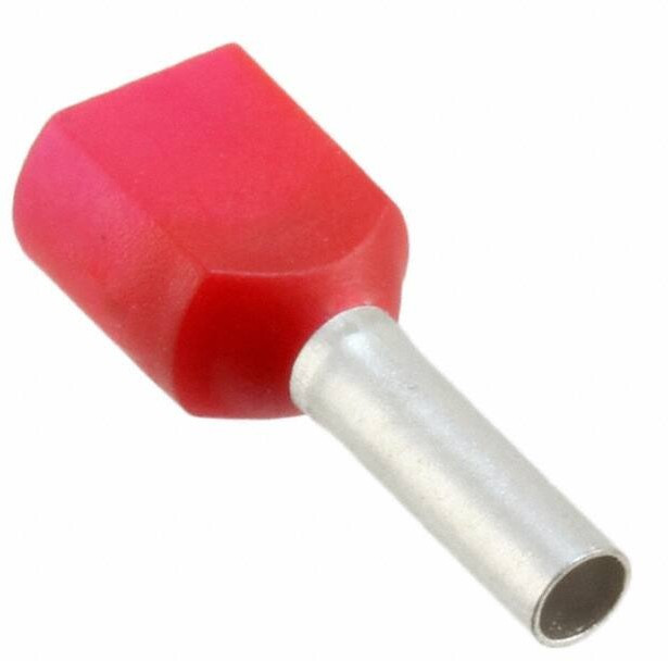 966144-4 (DTE01008), Наконечник 2 х 1.0мм² красный