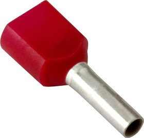 966144-4 (DTE01008), Наконечник 2 х 1.0мм² красный
