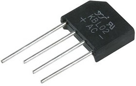 KBL402, выпрямительный диодный мост, 200В, 4А [KBL] = KBL02