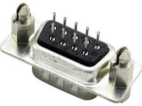 RND 205-00778, D-Sub Plug, Poles 9, 180° / Solder PCB THT