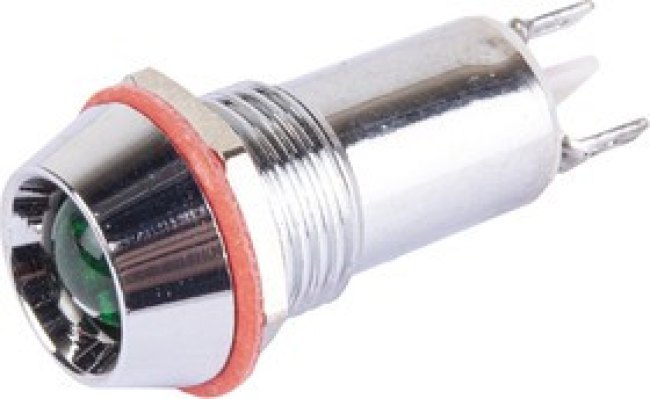 XD22-12-G-03VDC, Светодиод с держателем зеленый 12мм 3VDC IP65