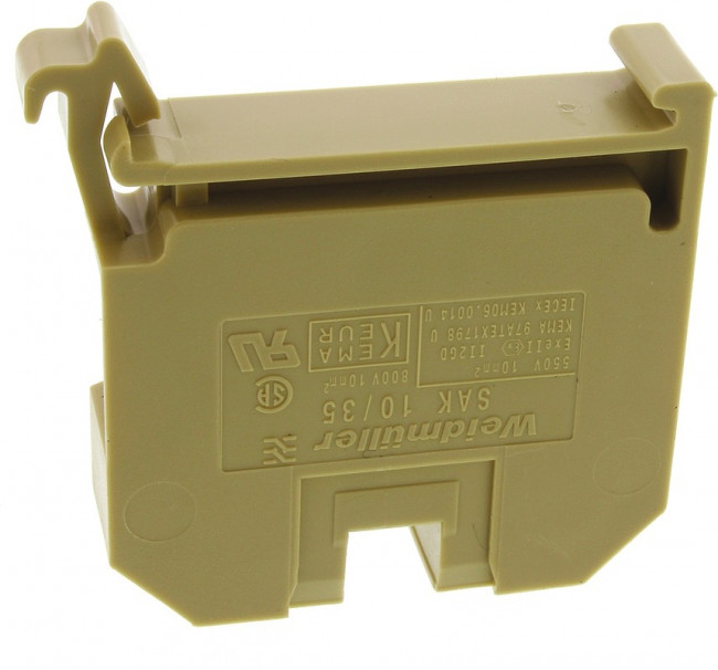 0443760000, SAK Series Beige Feed Through Terminal Block, 10mm², Single-Level, Screw Termination
