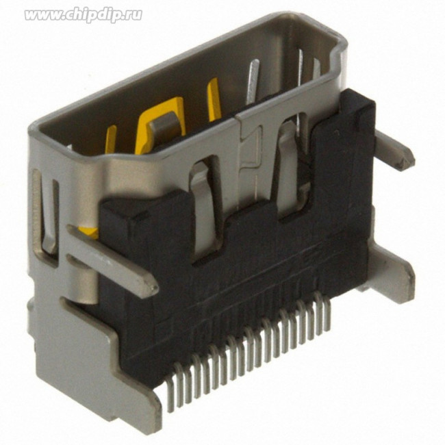 1747981-1, HDMI, Displayport &amp; DVI Connectors HDMI 19P HDR R/A SMT