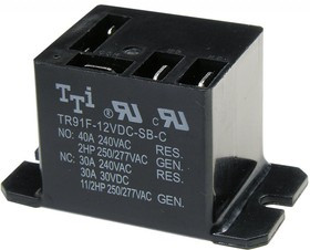 TR91F-12VDC-SC-C-R, (TR91F-12VDC-SC-C), Реле силовое, 12VDC, 20A, 1переключение, консоль