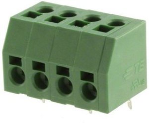 1-2834014-4, Conn PC Terminal Block RCP 4 POS 5mm Solder ST Thru-Hole 10A/Contact Box/Carton
