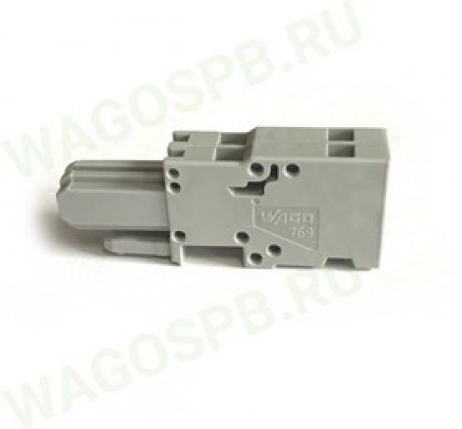 769-102 2-пол. штеккер-розетка, прямая, 4 мм2, серая