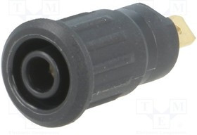 SEB4-F-21, Гнездо, "банан" 4мм, 24А, 1кВ, черный, позолота, на панель, 12,2мм SEB4-F-21, Гнездо, "банан" 4мм, 24А, 1кВ, черный, позолота, на панель, 12,2мм