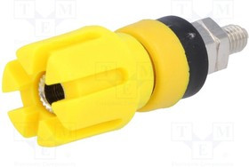 CL159775, Гнездо, "банан" 4мм, 30А, 60ВDC, 48мм, желтый, никелированные