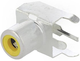 589, RCA Phono Connectors Ylw Snapfit 90deg PC .465x.571x.328