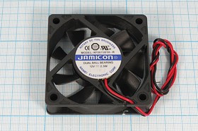 Вентилятор постоянного тока 12 Вольт, 60x60x15мм, шариковый подшипник, 4500об/мин; №ВН069B вент 60x60x15\ 12В\2,3Вт\2L\ ШП\KF0615B1H-R\