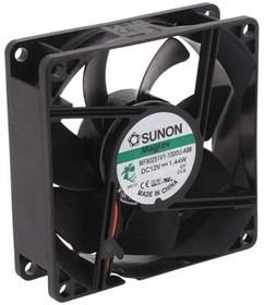 MF80251V1-1000U-A99, Вентилятор осевой, 12В DC, 80x80x25мм, подшипник Vapo, 69,29куб.м/ч, 33дБА