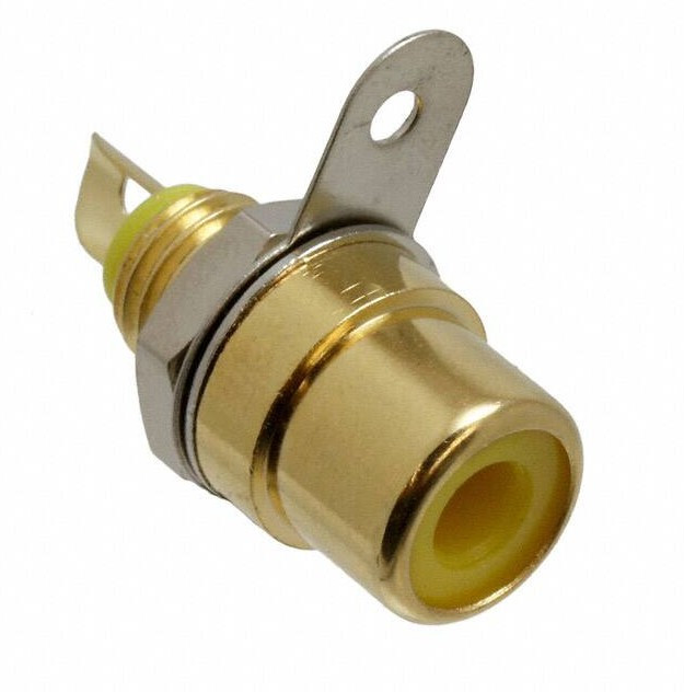 BPJF04AUX, RCA Phono Connectors FRONT MT JACK YELLOW BPJF04AUX, RCA Phono Connectors FRONT MT JACK YELLOW
