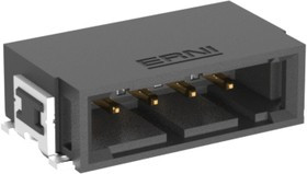 384471 / 384471-E, MaxiBridge Series Right Angle Surface Mount PCB Header, 4 Contact(s), 2.54mm Pitch, 1 Row(s) 384471 / 384471-E, MaxiBridge Series Right Angle Surface Mount PCB Header, 4 Contact(s), 2.54mm Pitch, 1 Row(s)