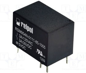 RSM954N0111851005, Реле: электромагнитное, SPDT, Uобмотки: 5ВDC, 3A/125ВAC, 3A/30ВDC