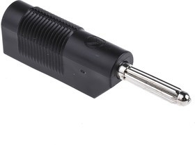 930729100, Black Male Banana Plug, 4 mm Connector, Screw Termination, 30A, 60V dc, Nickel Plating