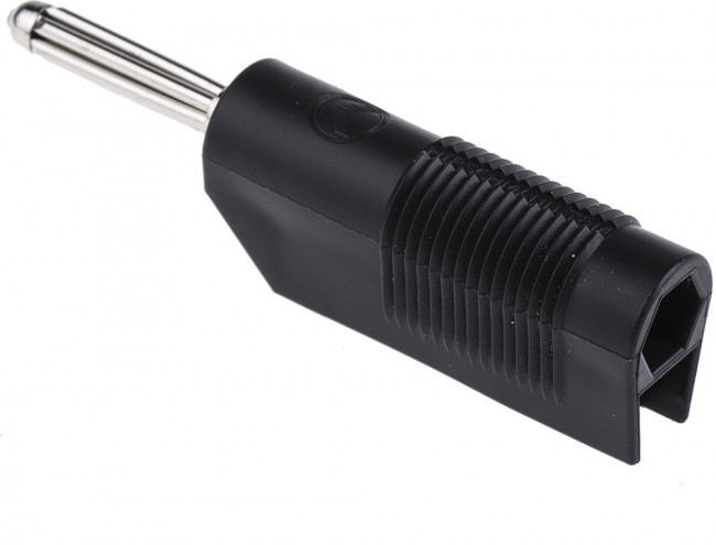 930729100, Black Male Banana Plug, 4 mm Connector, Screw Termination, 30A, 60V dc, Nickel Plating