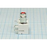Гнездо RCA x 2, на плату, 1кр+1белый, пластик, Ni, RCA-216, угловое