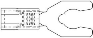 19115-0009, Terminals SNAP SPADE STUD 5-6 18-22 AWG