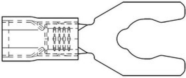 19115-0009, Terminals SNAP SPADE STUD 5-6 18-22 AWG