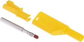 934099103, Yellow Male Banana Plug, 4 mm Connector, Screw Termination, Nickel Plating