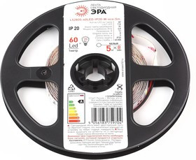 Светодиодная лента ЭРА LS2835 -4,8-60-12-6500K-IP20-1 year-5m Б0035586 Светодиодная лента ЭРА LS2835 -4,8-60-12-6500K-IP20-1 year-5m Б0035586