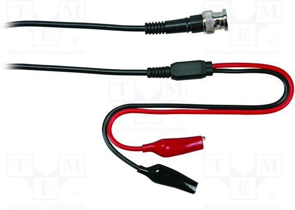VEL-TLM55, Измерительный провод, 1А, вилка BNC, зажим типа "крокодил" x2