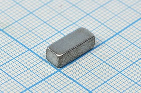 Магнит неодимовый, параллепипед, размер 12.0x 5.0x 4мм, Ni, N35H; №4351 магнит 12,0x 5,0x 4\паралл\\