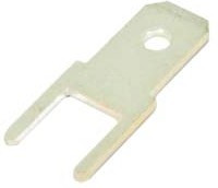 Клемма штекер на плату, 4.8x0.5мм, 2 контакта 5.3мм, латунь; Q-1196 клемма штек 4,8x0,5\\2P5,3\лат луж\плат\QDJZ6114.8\