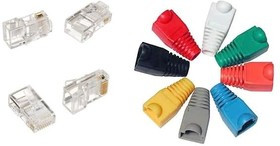 PL1273, Набор разъем RJ-45 8P8C CAT 5e (4 шт) Колпачок RJ-45 (4 шт)