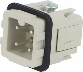 CKM 03, Разъем HDC, "папа", CK/MK, PIN 4, конфигурация выводов 3+PE, размер 21.21, 10А, 250В