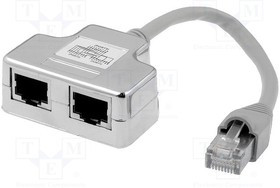 DN-93904, Разветвитель, RJ45 гнездо x2,RJ45 вилка, экранированный