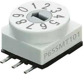 P65SMT103, 10 Way Surface Mount DIP Switch SPST, Rotary Flush Actuator