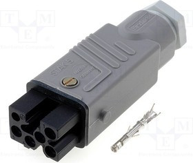 STAK-5, Разъем: прямоугольный, ST, вилка, "мама", PIN: 5, посеребренные