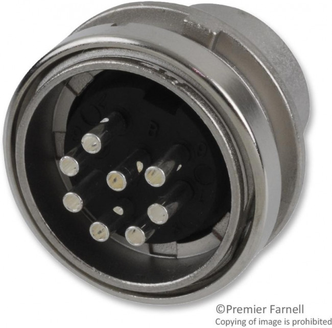 T 3506 000, Circular DIN Connectors 8P DIN PANEL MALE