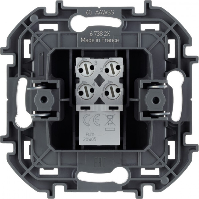 673822, Телефонная розетка RJ11 INSPIRIA алюминий