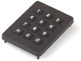96AB2-152-F, Input Devices Keypad 3x4 Matrix White Legend/Black