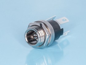 DJK-04A, Разъем питания штыревой 2,1мм, вилка на приборный блок, под гайку, МИНИ