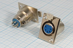 Гнездо микрофонное XLR\5P\пан фланец 2отв\MC914-5P; №2746 гн мик XLR\5P\пан флан 2отв\\\MC914-5P