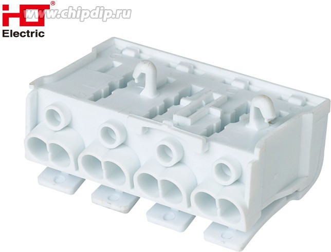 081-32-028, Клемма пружинная соединительная КСПн4-2L+N+PE, 16A, с монтажной ножкой HLT 081-32-028, Клемма пружинная соединительная КСПн4-2L+N+PE, 16A, с монтажной ножкой HLT