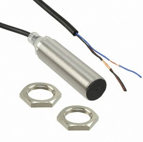 E2BM18LS08WPB12M, Датчик индуктивный, 10-30ВDC, М18, Подключение провод 2м, IP67