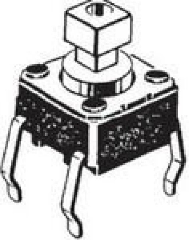B3F-1152, Микропереключатель, 1, SPST-NO, 0,05A/24VDC, THT