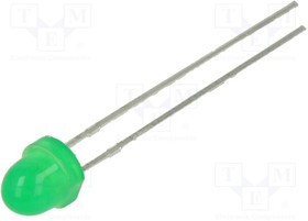 SSL-LX5063GD, LED; 5mm; green; 30mcd; 60°; Front: convex; 2.2?2.6V; Pitch: 2.54mm